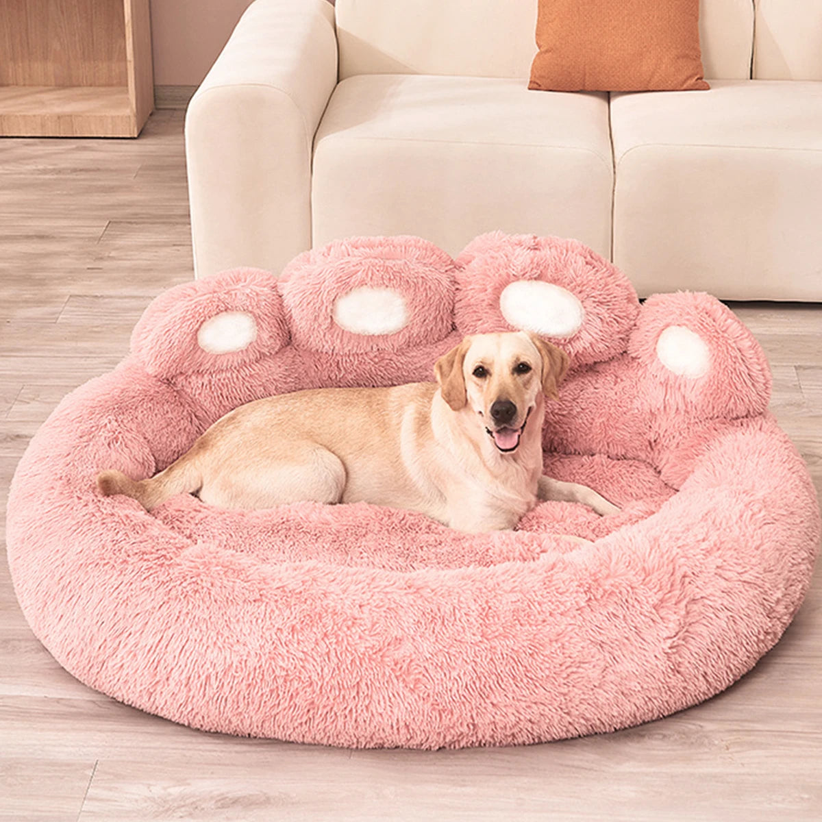 Pet Foot Print Warm Washable Pet Sofa Beds for S, M, L, XL