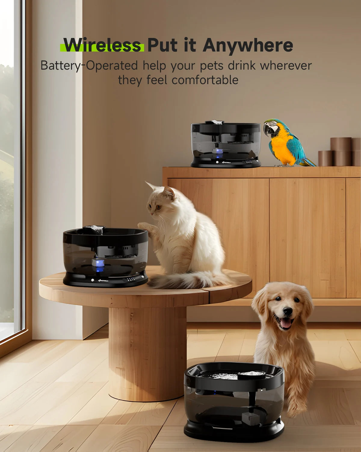 Wireless Auto Sensor Drinking Fountain for Pets 