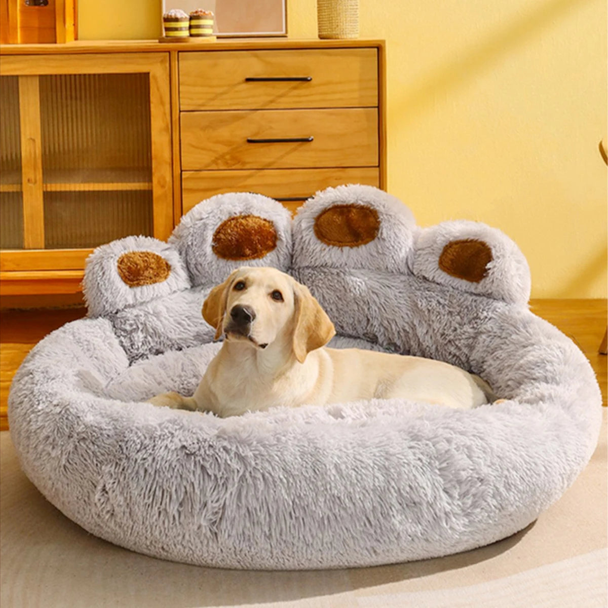 Pet Foot Print Warm Washable Pet Sofa Beds for S, M, L, XL