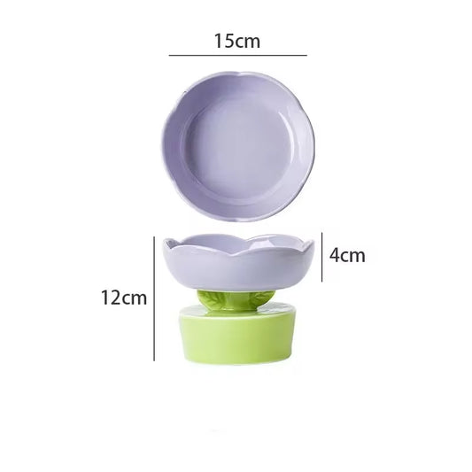 2024 Cute Pet Bowl Creative Flower-Shaped Bowl Cat Food Ceramics Water Bowl Pet Accessories for Cats Pet Products