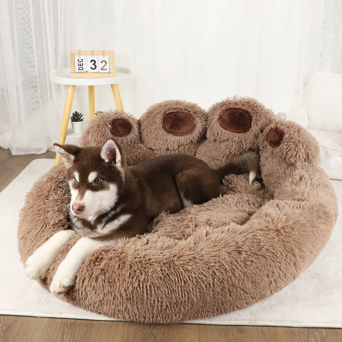 Pet Foot Print Warm Washable Pet Sofa Beds for S, M, L, XL