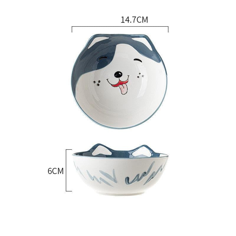 Elevated Ceramic Pet Bowl Set with Shelf - Promotes Healthy Posture and Double Feeding